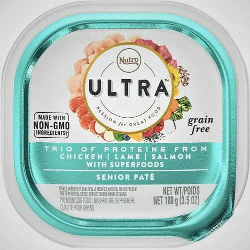 Nutro ultra grain-free pate. soft food for adult and senior dogs.